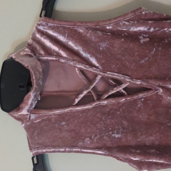 Minette, Pink, Crushed Velvet, Sleeveless Top, no size listed, maybe size S - Picture 3 of 10